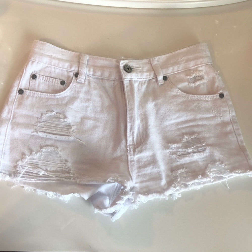 White Denim Shorts